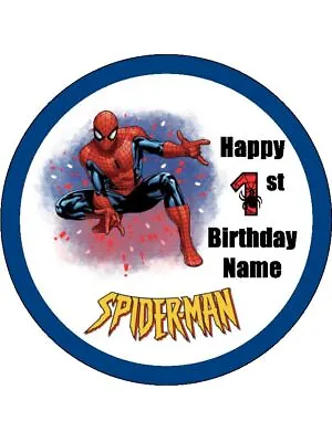 Spiderman Age Cake Topper Edible Icing Birthday Cake Decorations #01 • $15.95