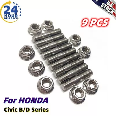 9X Exhaust Manifold Stud For Honda Acura Only Kit B / D Series Civic Integra V3 • $12.15