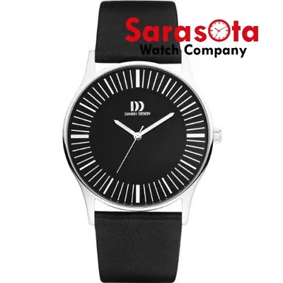 Danish Design IQ13Q1006 White Dial Stainless Steel Black Leather Men's Watch • $72.50