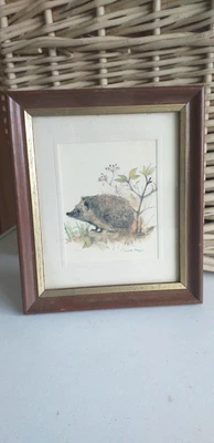 £4.95 • Buy Really Nice...retro...hedgehog...mads Stage...picture...framed...wall Hanging