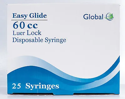 (10) - Easy Glide 60cc /60ML LUER LOCK Disposable Syringes - NO NEEDLE -Sterile  • $14.99
