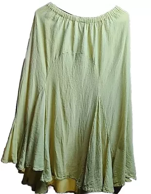 Oh My Gauze 100% Cotton Green/Yellow Skirt Gypsy - Size 2 L/XL • $29.99