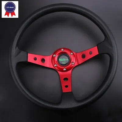 14  Racing Steering Wheel Universal 14  95mm Deep Dish 6 Bolt With Horn Button • $30.99