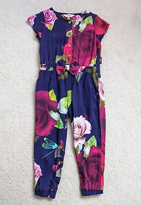 Ted Baker Baby Girls Navy Floral Jumpsuit Outfit 18-24 Months 1.5-2 Yrs • £10