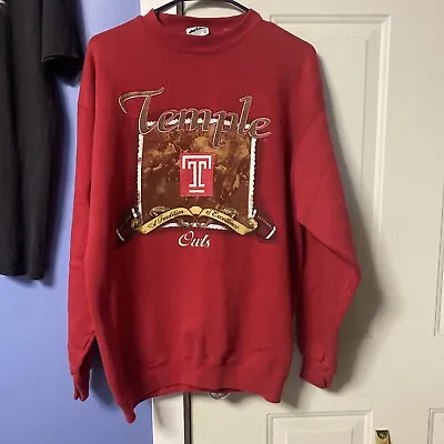 Vintage Temple University - Temple Owls Football - Sweatshirt - Size L • $55