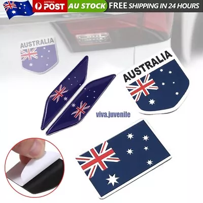 NEW 3D Flat Metal Base AUSTRALIA Flag Car Sticker Square Decal Emblem Badge Logo • $6.99