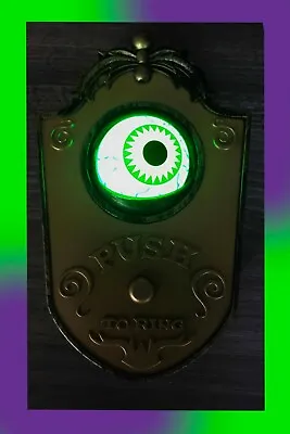 Halloween Doorbell Prop Spooky Eye Closes/open Moves Eerie Animated Voice Light7 • £23.99