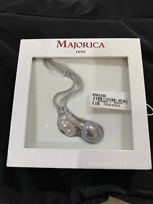 MAJORICA 1890 Vintage  925 Sterling Silver Baroque Pearls  Knotted  Necklace NIB • $159