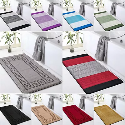 £10.99 • Buy Non Slip Bath Mat Extra Large Bathroom Rug Water Absorbent Toilet Pedestal Mats
