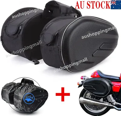 2x Motorcycle Pannier Bags Luggage Saddle Bag Side Storage Box Waterproof Bags • $64.85