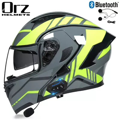 Bluetooth Modular Motorcycle Helmet Full Face Dual Visor Flip Up Helmet DOT ECE • $84.71