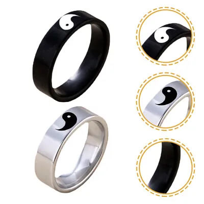 2pcs Couple Men Women Promise Rings For Her Proposal Gossip Rings Decor Rings • £8.49