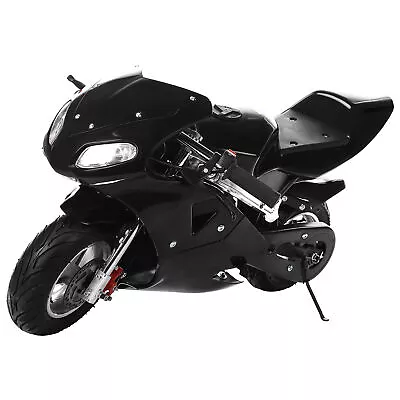 Mini Pocket Bike Kids Adult Gas Motorcycle 49cc 2-Stroke High Power Engine Black • $256.98