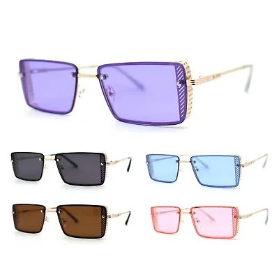 Pimp Luxury Rectangle Metal Jewel Side Visor Fashion Sunglasses • $13.95