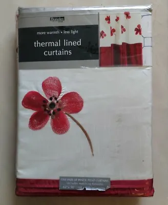 £23.99 • Buy Dunelm Thermal Lined Curtains. Eyelet. Red Cream. 168 X 228cm. Unopened.
