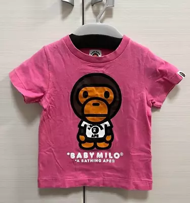 A BATHING APE BAPE KIDS  T-shirt　Pink Baby Milo  Size 100 F/S • $60