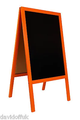 Wooden Blackboard Chalk Board A-board Pavement Sign New Orange Colour • £40