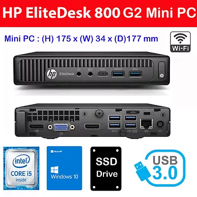 HP 800 G2 Core I5 6500T 2.5GHz 16GB 1TB SSD Windows 10 Mini PC Desktop Computer • $245
