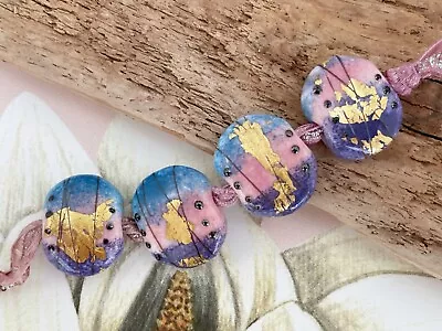 SRA  Lampwork Glass Beads - Handmade To Order By Emma Ralph - Hollyhocks  • £36