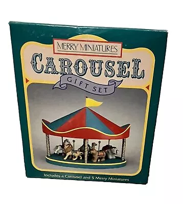 1990 Hallmark Merry Miniatures Carousel Gift Set Elephant Lion Horse Camel Bear • $15