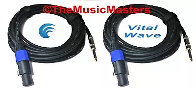 (2) 15ft 14ga Speakon To 1/4  Male Plug SPEAKER CABLE WIRE PA DJ Pro Audio VWLTW • $32.99