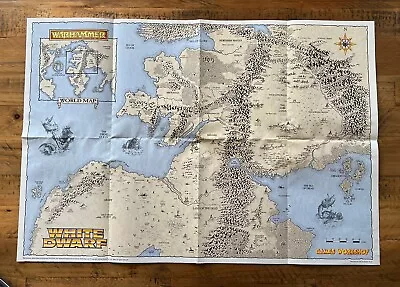 Rare 1994 Warhammer Map Poster The Old World Games Workshop White Dwarf Magazine • £43.56