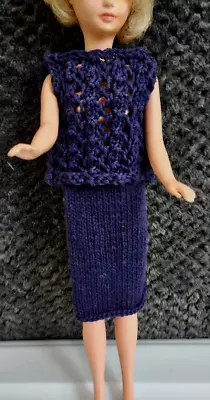 Vintage Barbie Doll Knit Crochet Clone Sweater Top & Pencil Skirt Outfit No Doll • $7.99