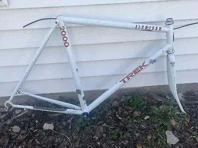 Vintage White/Red Trek 2000 56 Cm Road Bike Frame+Fork 55 Cm TT 130 Mm 90s Road • $149.99