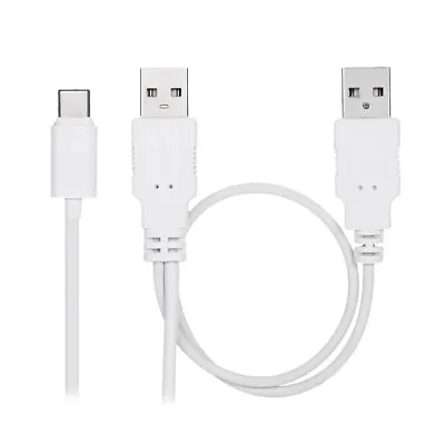 USB 3.1 Type C USB-C To Dual USB 2.0 Type-A Male Extra Power Data Y Cable 60cm • $7.27