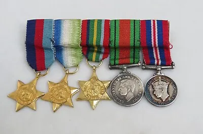 WWII British Military Miniature Medal Group Of 5 Pacific & Atlantic Stars • £35