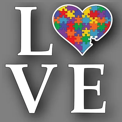 Autism LOVE 5” Heart Decal Sticker Car Truck • $3.99