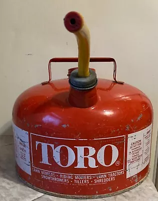 Vintage TORO/EAGLE 2-1/2 Gallon Metal Gas Can W/Spout Rear Vented Look! • $31.95