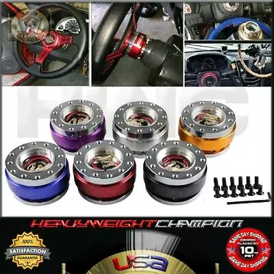 BLACK - Universal Car Steering Wheel Quick Release Hub Adapter Snap Off Boss Kit • $30.50