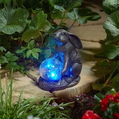 Garden Ornament Solar Hare Muse Light Up Colour Changing LED Ball Animal • £14.25