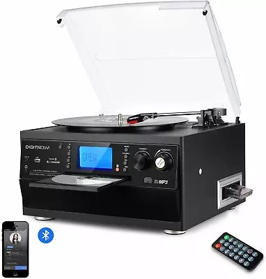 Bluetooth Record Player Turntable With Stereo Speaker LP Vinyl To MP3 Converter • $119.99