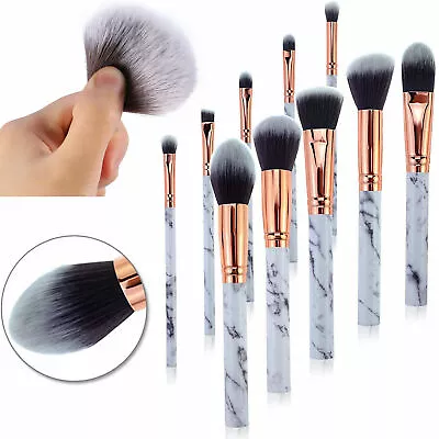 10pcs Marbling Kabuki Professional Make-up Brush Set Brushes Blusher Face Powder • $53.26