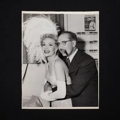 B&W Photo Lilo De La Passardiere With Groucho Marx By Henri Dauman 8 X10 • $120