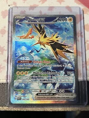 Pokemon TCG Zapdos EX Special Illustration Rare 202/165 Scarlet & Violet 151 NM  • $34.99