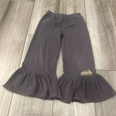 Matilda Jane Dark Charcoal Gray Big Ruffle Pants Sz 4 • $20