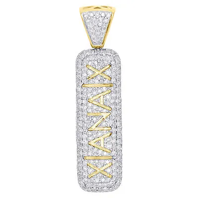 14K Yellow Gold Plated Silver Lab Created Diamond 3D Sided Xanax Pill Pendant • $211.23