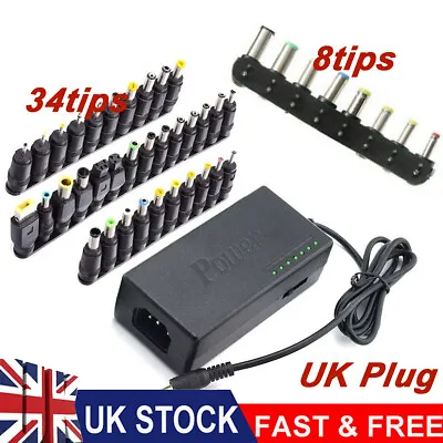 £10.49 • Buy UK 34/8Tips Universal Power Supply Adapter Charger For PC Laptop Notebook 96W