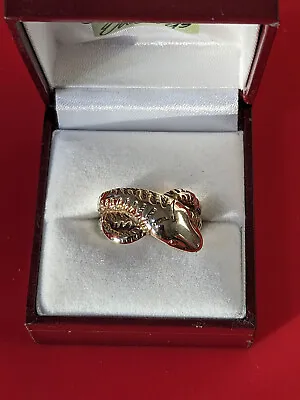 Vintage9 Ct Gold Snake Ring Size P 6.5 G • £280