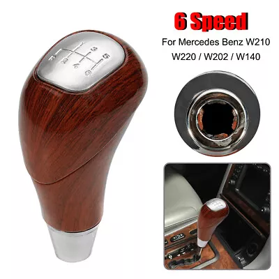 For Mercedes W210 W220 W202 W140 W163 6 Speed Gear Shift Knob Lever Walnut Wood • $15.06