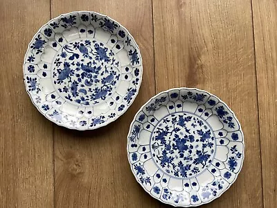 Pair Of Antique Chinese Porcelain Plate B&W Kangxi Mark • £275