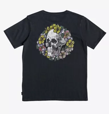 Men’s Quicksilver Skull T Shirt Black Size Small New Free Postage F4 • £13.99