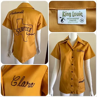 1970s Chain Stitch Women’s Bowling Shirt New Braunfels Texas Blouse Top 70s VTG • $150