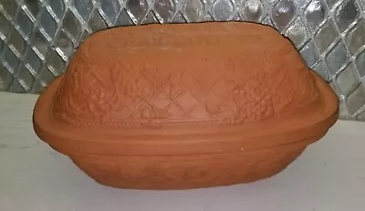 Vintage Cordon Bleu Clay Pot Cooker With Grape Pattern Design Made In Portugal. • $21.95