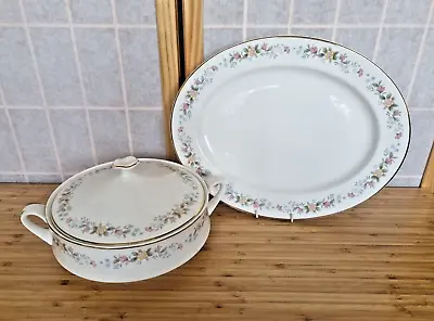 Serving Platter & Lidded Dish Vintage Porcelain Serving Set Mayfair China Alpine • £46.29