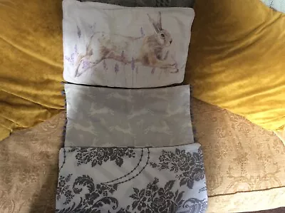 £6.95 • Buy Three Lovely Oblong Cushion Covers Hares See Description