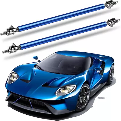 2pcs Adjustable Front Bumper Lip Splitter Spoiler Strut Rod Tie Support Bar Blue • $8.15